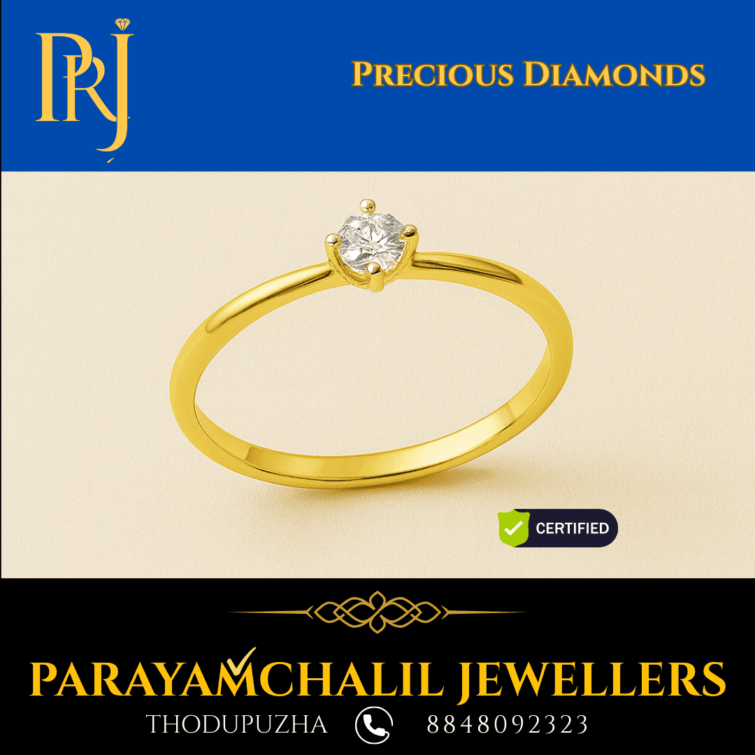 Precious Diamonds Classic Solitaire Ring – Parayamchalil Jewellers Thodupuzha