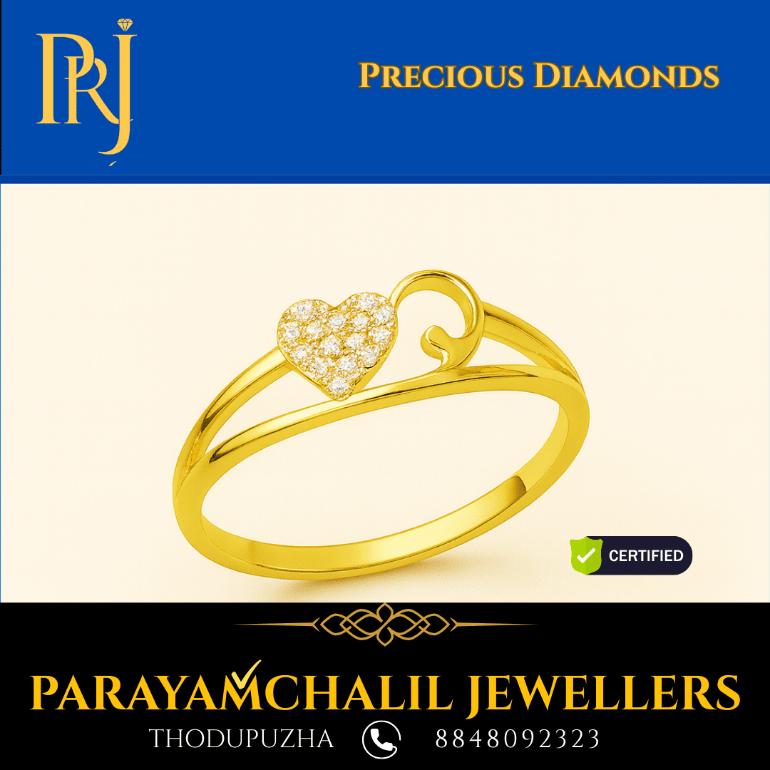 Precious Diamonds Pave Heart Diamond Ring – Parayamchalil Jewellers Thodupuzha