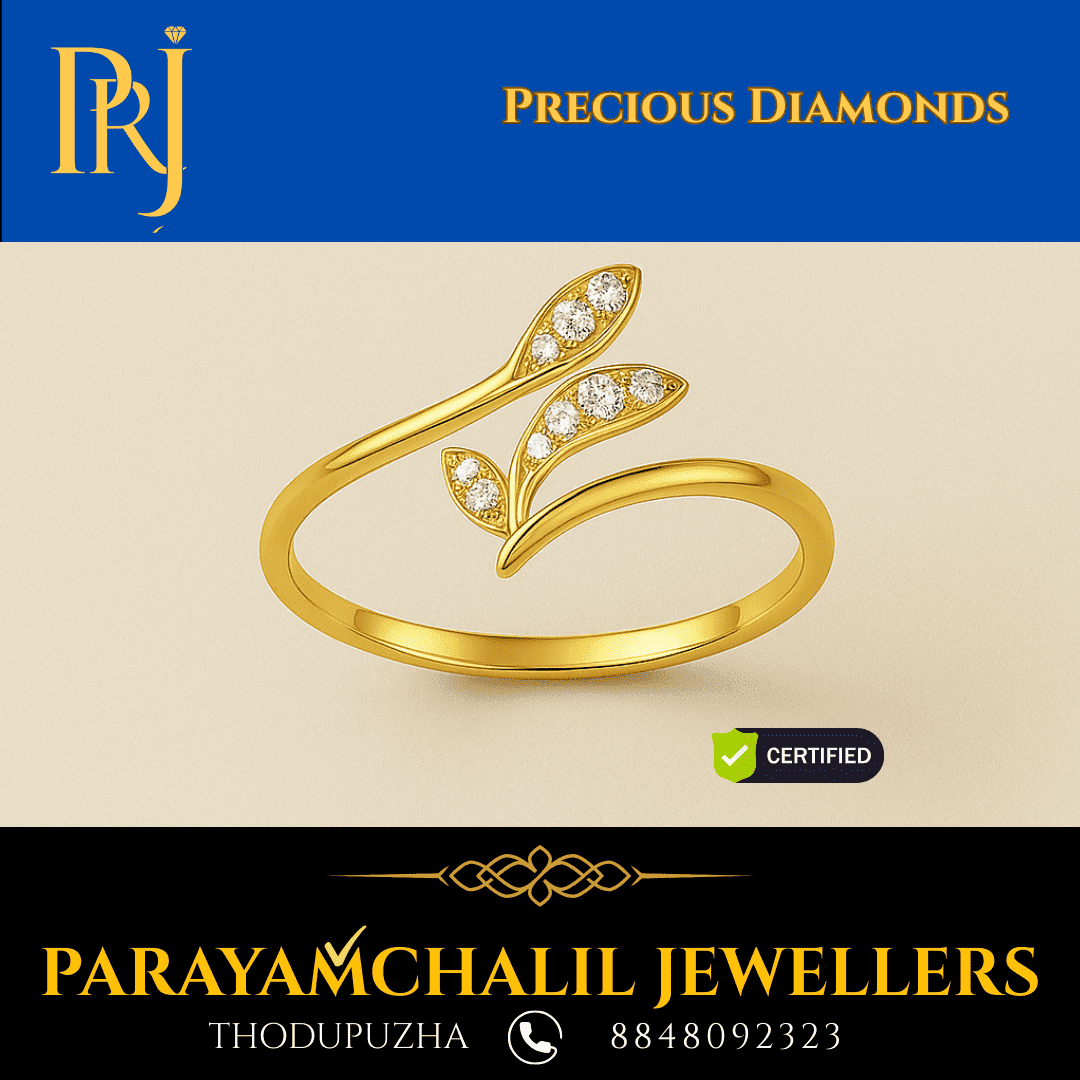 Precious Diamonds Leaf Motif Diamond Ring – Parayamchalil Jewellers Thodupuzha