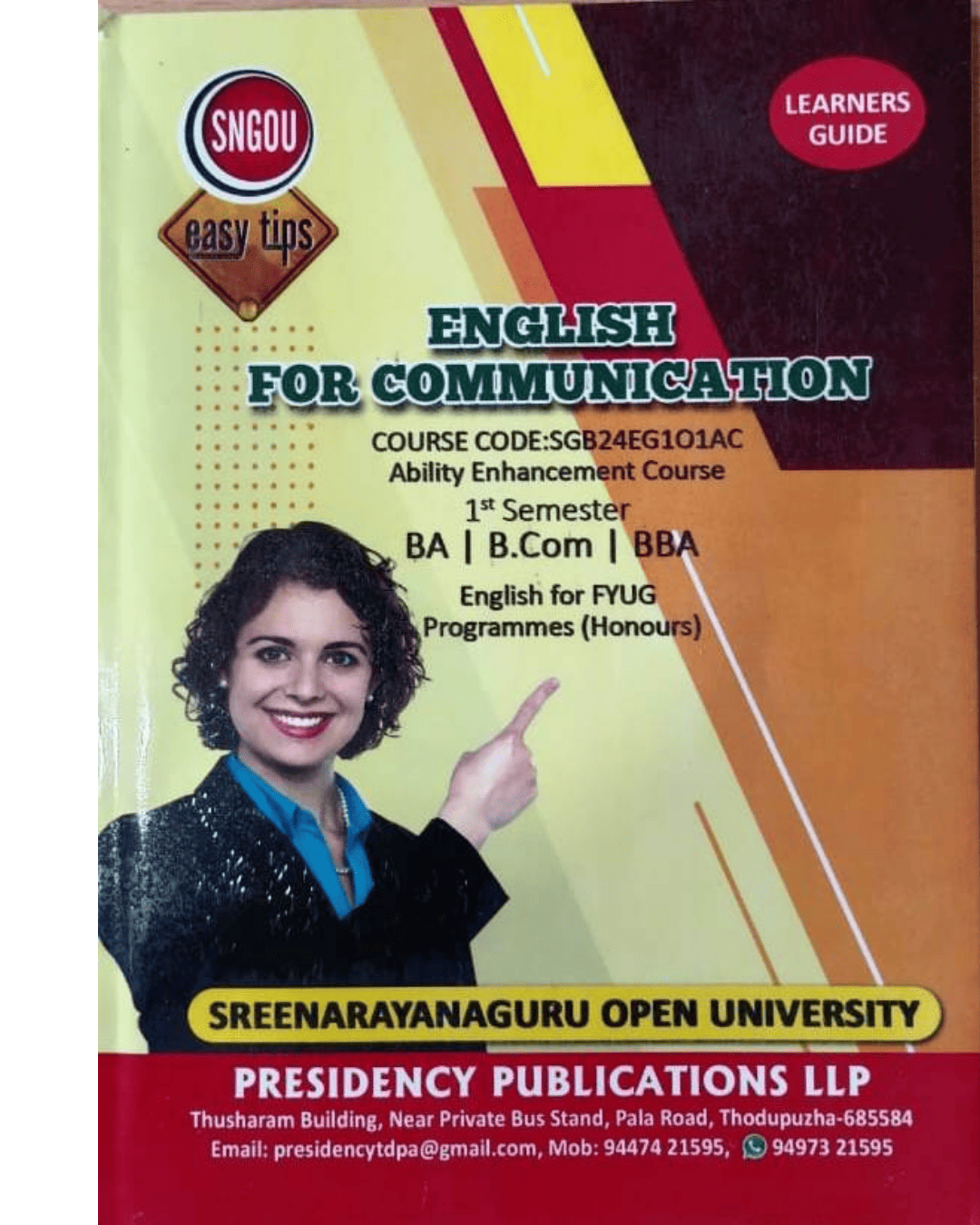 SN Open University English For Communication guide Presidency Publications Kerala