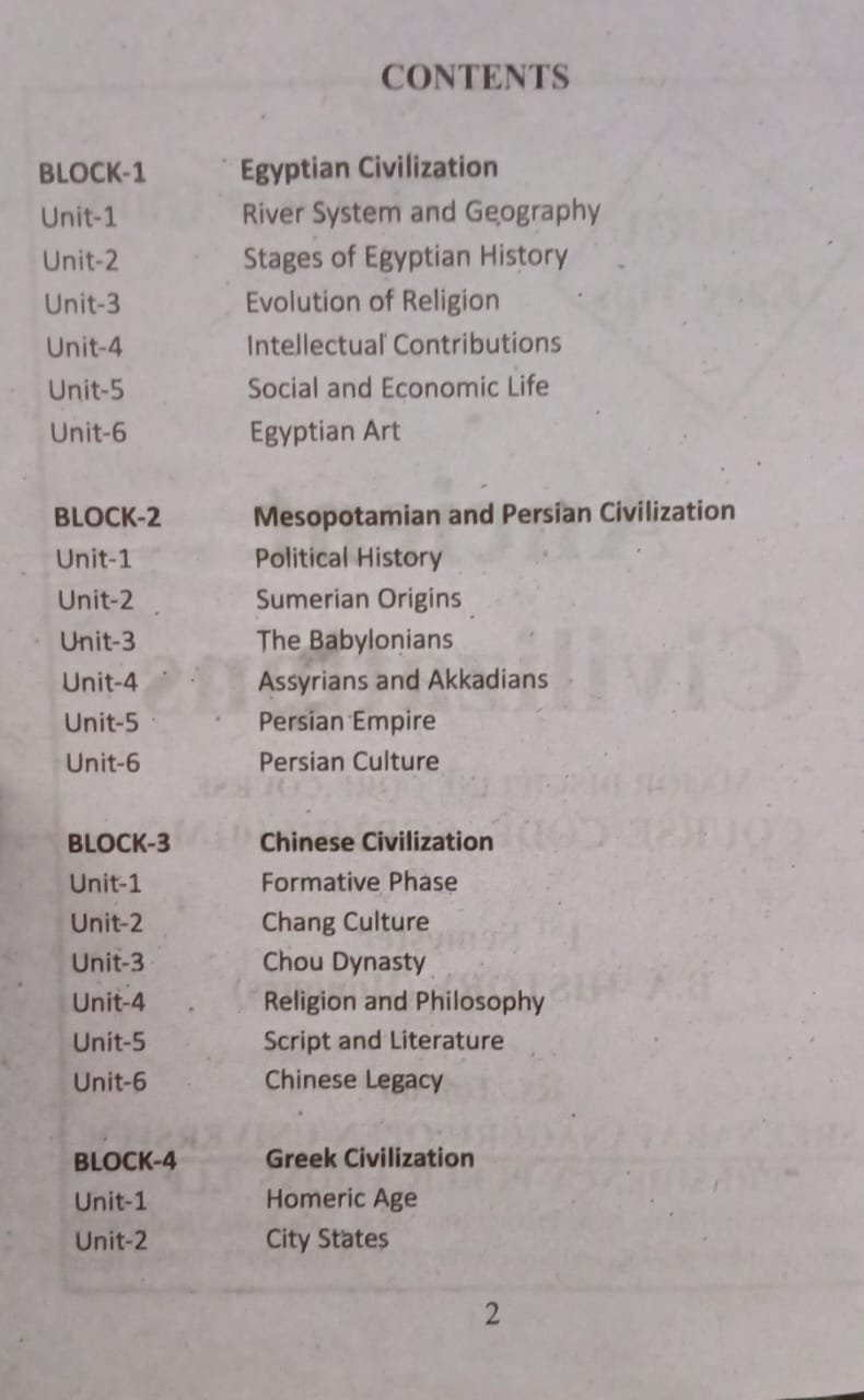 Ancient Civilizations – SGOU BA History (Sem 1) Study Guide | Presidency Publications LLP Kerala