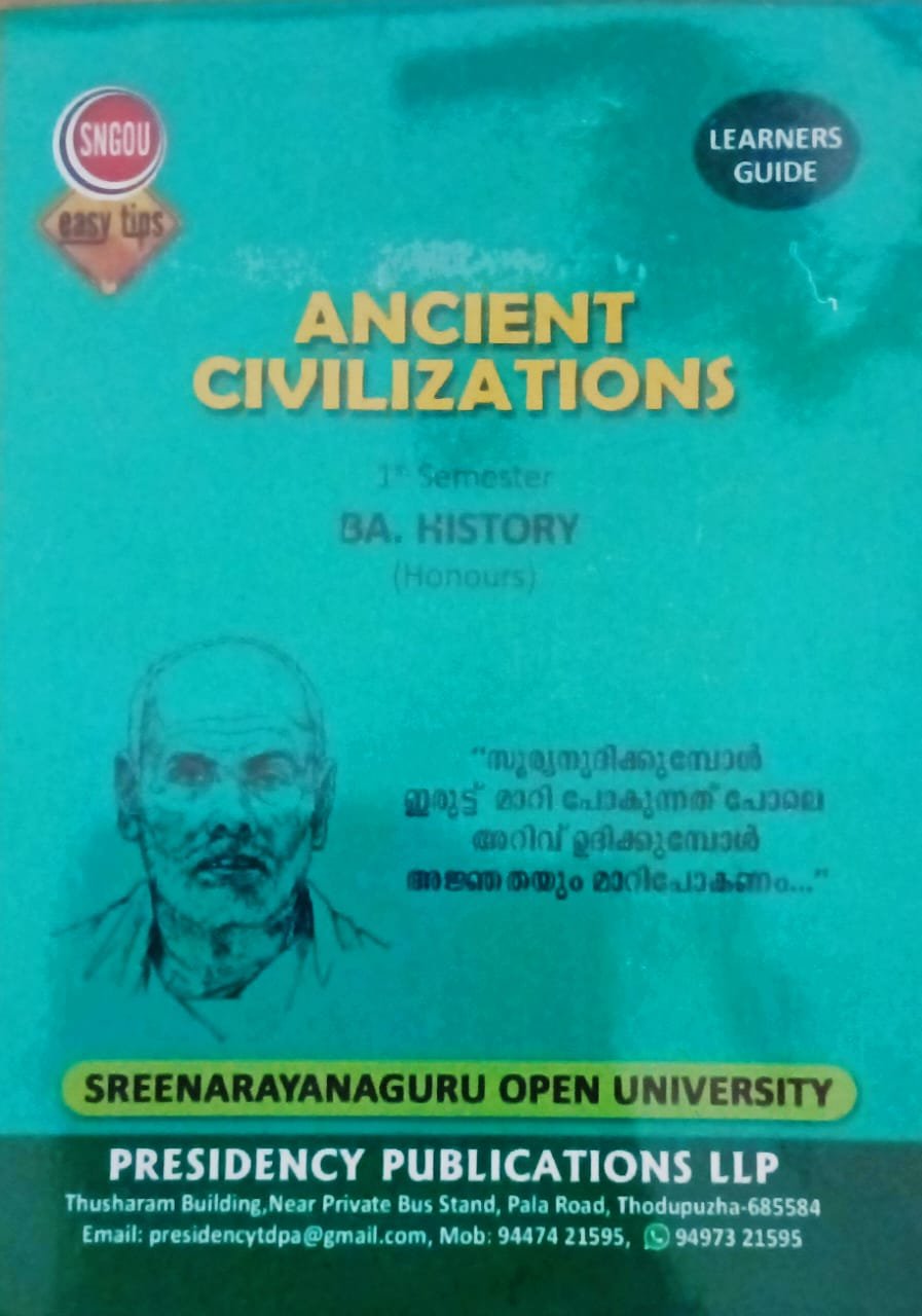 Ancient Civilizations – SGOU BA History (Sem 1) Study Guide | Presidency Publications LLP Kerala