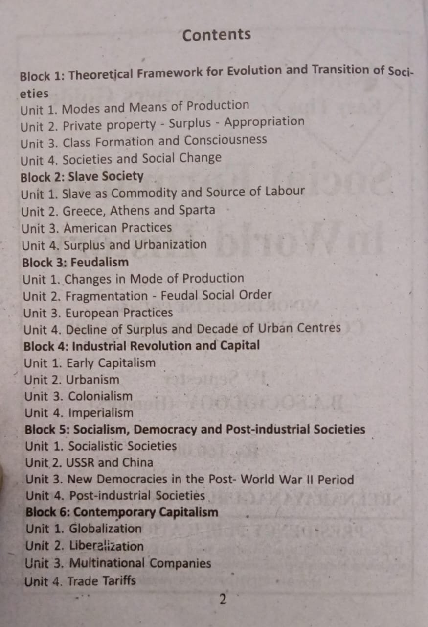 SGOU BA History Guide – Social Formation in World History