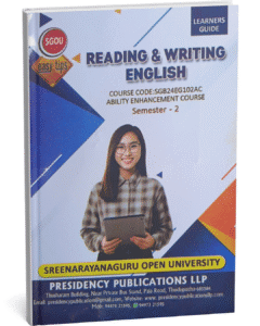 SGOU Degree Guide front cover – Reading and Writing English by Presidency Publications Kerala