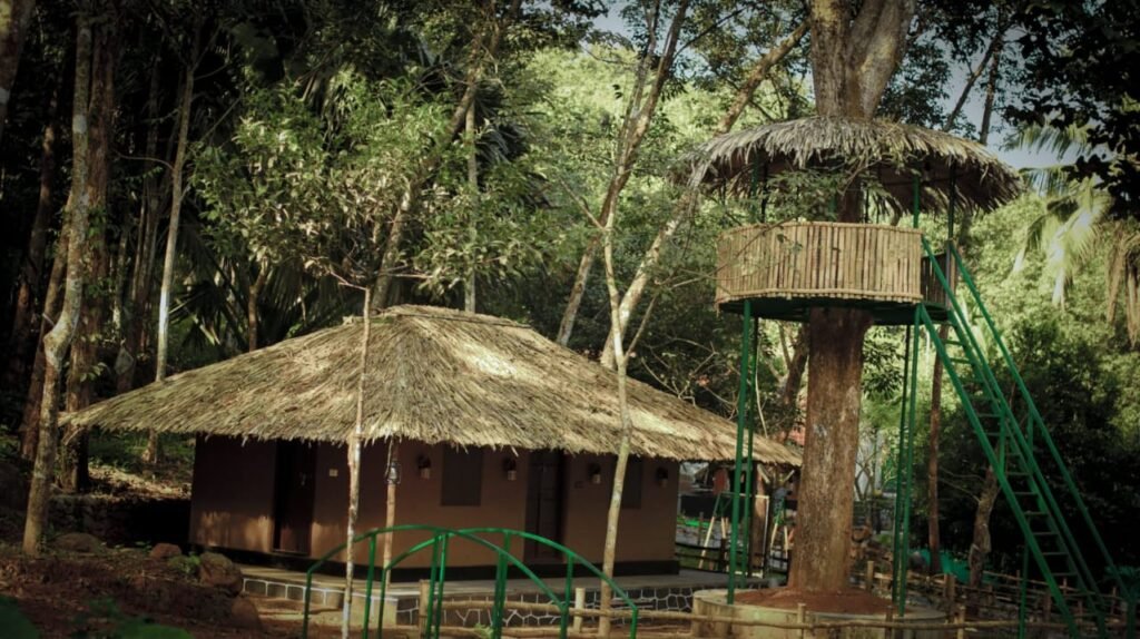 Pandora Resort near Vagamon treehouse and traditional mud house eco stay near Ilaveezhapoonchira , Kudayathoor, Thodupuzha in Idukki Kerala