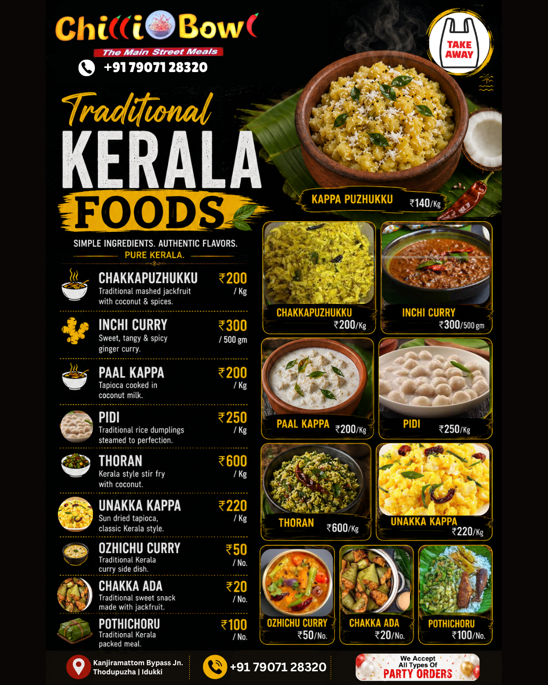 Chilly Bowl Traditional Kerala Foods Menu