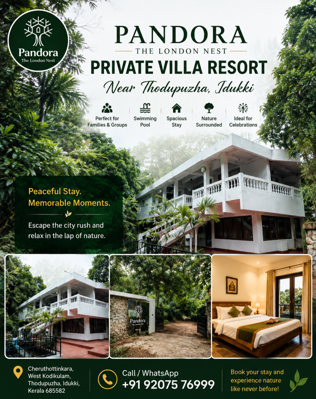 Pandora The London Nest – Private Villa with Swimming Pool Near Thodupuzha